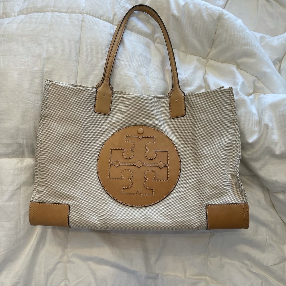 Tory Burch linen tote bag